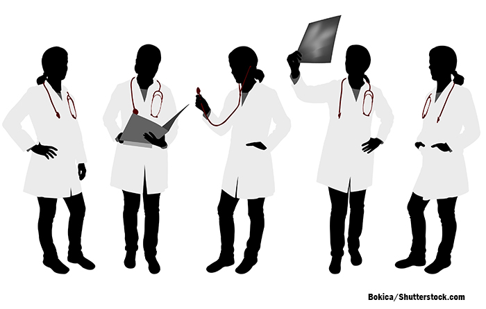 female doctors illustration silhouette